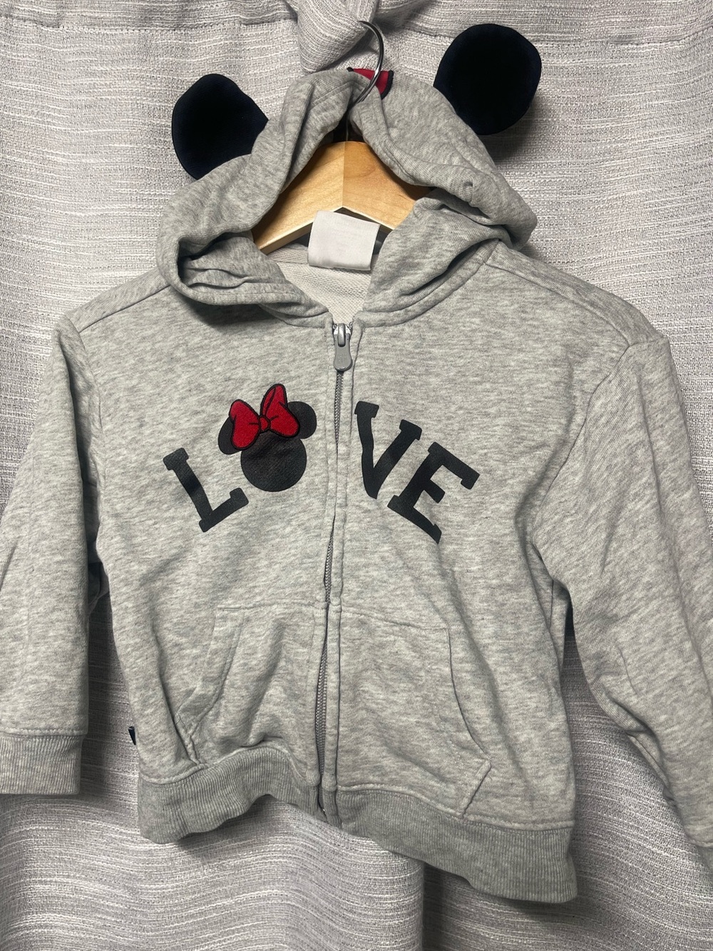 GAP Kids Gray Hoodie with Minnie Bow and Navy Ear Accents